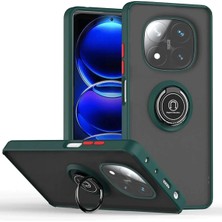 Newface Xiaomi Redmi Note 14 Pro 4g Kılıf Montreal Yüzüklü Silikon Kapak - Yeşil