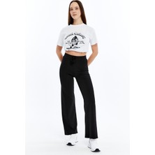 Viole&more Kadın Kanvas Pantolon 2455 Modal Fitilli Bol Paça