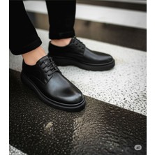 Liarca Imperıa Erkek Siyah Hakiki Deri Klasik Ayakkabı | Kalın Tabanlı Bağcıklı Derby Model | Business Ofis