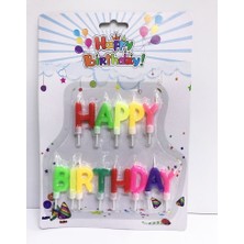 NW NessiWorld Happy Birthday Yazılabilen Rengarenk Doğum Günü Mumu