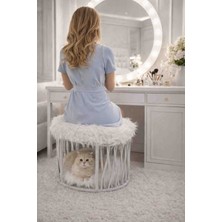 Tasaryum Lüx Puf El Örgüsü ve Peluş Minderli Kedi Yatağı
