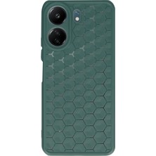 Newface Xiaomi Redmi 13C Kılıf Petek Silikon Kapak - Koyu Yeşil