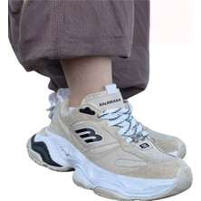 Liarca Urban Motion Siyah Beyaz Kalın Taban Bej Rengi Sneaker