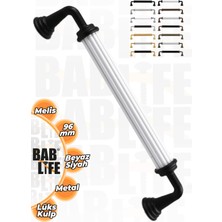 Bablife Melis 96MM Beyaz Siyah Metal Lüks Çekmece Dolap Mobilya Kulpları Tüm Renk Seçenekleriyle