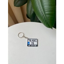 Kişiye Özel Plaka Anahtarlık - 2 Adet Isimli ve Plakalı Araç Anahtarlığı