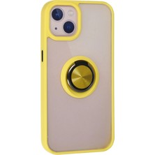 Newface Iphone 13 Kılıf Montreal Yüzüklü Silikon Kapak - Sarı