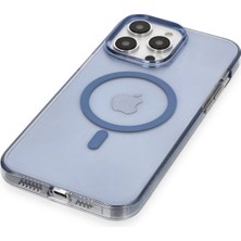 Newface Iphone 13 Pro Max Kılıf Tron Şeffaf Magsafe Kapak - Mavi