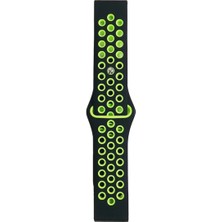 Newface Watch 20MM Spor Delikli Kordon - Siyah-Yeşil
