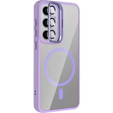 Joko Samsung Galaxy S25 Remim Lensli Magsafe Standlı Kapak - Lila
