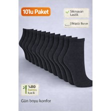 Baff Siyah Unisex Bambu  Orta Konç Çorap (10'lu Paket)
