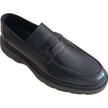 Liarca Onyx Erkek Siyah Hakiki Deri Makosen | Kalın Taban Loafer Günlük Klasik Ayakkabı | Yeni Sezon