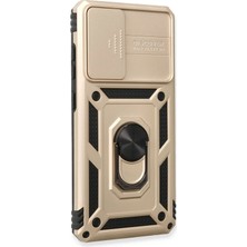 Newface Samsung Galaxy A73 5g Kılıf Pars Lens Yüzüklü Silikon - Gold