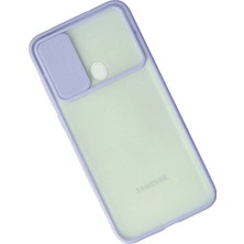 Newface Samsung Galaxy A11 Kılıf Palm Buzlu Kamera Sürgülü Silikon - Lila