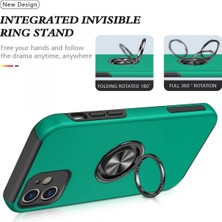 Newface Iphone 12 Kılıf Elit Yüzüklü Kapak - Yeşil