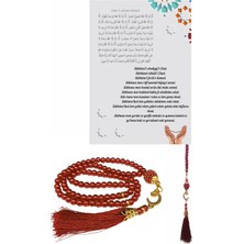 NW NessiWorld Namaz Tesbihi Vavlı 99'lu Cam Incili Ismi Azam Dua Kartı Ile Fuşya Renk Hediyelik