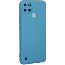 Newface Realme C25Y Kılıf Nano Içi Kadife Silikon - Mavi