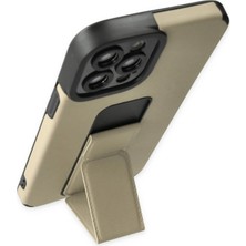 Newface Iphone 12 Pro Max Kılıf Mega Standlı Silikon - Gold