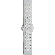Newface Watch 20MM Spor Delikli Kordon - Gri-Beyaz