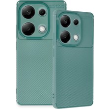 Newface Xiaomi Redmi Note 13 Pro 4g Kılıf Auto Focus Karbon Kapak - Koyu Yeşil