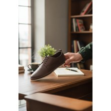 Enoch Hakiki Deri Inci Lazer Kesim Delikli ve Hasır Detaylı Erkek Casual Ayakkabı