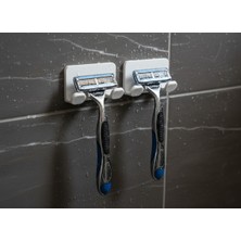 Hediyehanem 2 Adet Tıraş Bıçağı Düzenleyici Yapışkanlı Banyo Jilet Asma Aparatı Organizeri