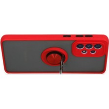 Newface Samsung Galaxy A33 5g Kılıf Montreal Yüzüklü Silikon Kapak - Kırmızı