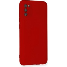 Newface Samsung Galaxy A03S Kılıf Nano Içi Kadife Silikon - Kırmızı
