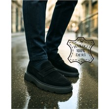 Liarca Onyx Erkek Siyah Hakiki Deri Makosen | Kalın Taban Loafer Günlük Klasik Ayakkabı | Yeni Sezon