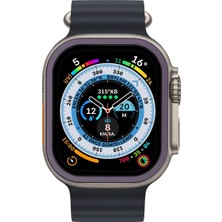Newface Apple Watch Ultra 49MM Alüminyum Kasa Cam Ekran Koruyucu - Mor