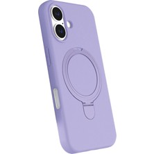 Newface Apple Iphone 16 Plus Regal Magsafe Standlı Kapak - Lila