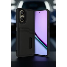 Newface Realme 12 Lite Kılıf Sara Kartvizitli Deri Kılıf - Kırmızı