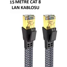 NW NessiWorld Cat 8 Lan Kablosu –ethernet Kablosu Örgü Kaplama, Yüksek Hızlı  (15 Metre)