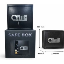 Karaağaç Elektronik Safebox Şifreli ve Parmak Izli Çelik Kasa 33-36-33 cm