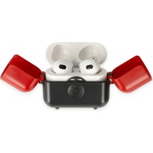 Newface Airpods 3 (3.nesil) Basmalı Kılıf - Siyah-Kırmızı