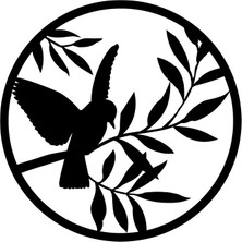 Ahşap Işleme Duvar Süsü- Kuş  - 50 cm Çap