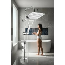 Karahanbey Dubai Yeni Nesil Yağmurlama Etkili Krom Duş Robotu Seti - Fonksiyonel Tepe Duş Takımı