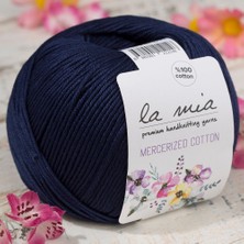 NW NessiWorld La Mia Mercerized Cotton Koyu Mavi El Örgü Ipi - 117 - 33590