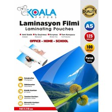 Koala Papers A5 Boyut Laminasyon Kaplama Filmi 125 Micron 100'LÜ Paket