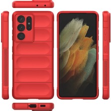 Newface Samsung Galaxy S21 Ultra Kılıf Optimum Silikon - Kırmızı