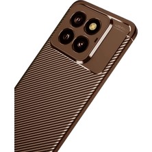 Newface Xiaomi Mi 14T Pro Kılıf Auto Focus Karbon Kapak - Kahverengi