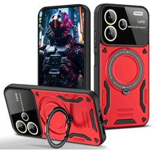 Newface Xiaomi Redmi Note 13 Pro Plus Joy Lens Standlı Kapak - Kırmızı