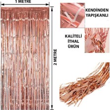 NW NessiWorld Rose Gold Püsküllü Kapı Perdesi - Parti, Bekarlığa Veda, Doğum Günü 1x2 M