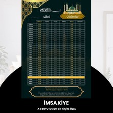 NW NessiWorld Ramazan Imsakiyesi - 300 gr - A4 Boyut Kişiye Özel Isimli & Logolu 1 Adet Koyu Yeşil