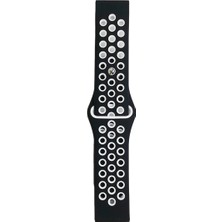 Newface Watch 22MM Spor Delikli Kordon - Siyah-Beyaz