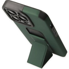 Newface Iphone 13 Pro Kılıf Mega Standlı Silikon - Yeşil