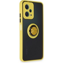 Newface Xiaomi Redmi Note 12 5g Kılıf Montreal Yüzüklü Silikon Kapak - Sarı