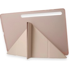 Newface Samsung Galaxy Tab A9 Plus Kılıf Kalemlikli Mars Tablet Kılıfı - Rose Gold