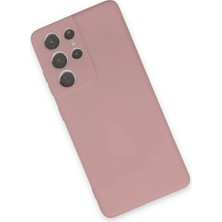 Newface Samsung Galaxy S21 Ultra Kılıf Nano Içi Kadife Silikon - Pudra