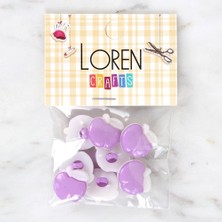 NW NessiWorld Loren Crafts Mor 8'li Düğme - 3003
