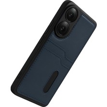 Newface Oppo A38 Sara Kartvizitli Deri Kılıf - Lacivert